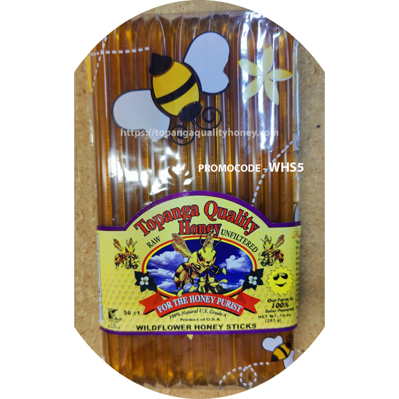 An additional 5% discount on Topanga Quality Wildflower California Honey Sticks