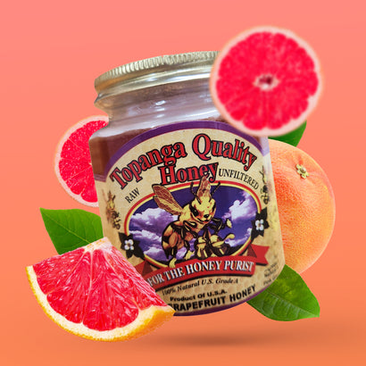Pink Grapefruit Honey: A Burst of Citrus Sunshine in Every Spoonful. Topanga Quality Honey. Only best, kosher, local, raw unfiltered honey with free delivery over the USA. Be healthy - eat honey!