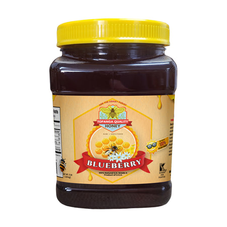 3 lb jar of raw blueberry blossom honey from Topanga Quality Honey