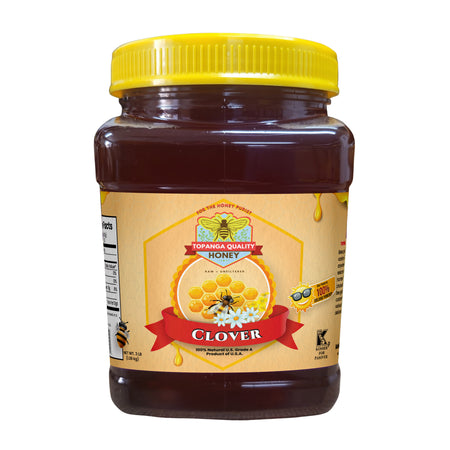 3 lb jar of raw clover honey from Topanga Quality Honey
