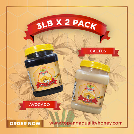 Avocado & Cactus Honey Gift Set, 2 x 3 lb from Topanga Quality Honey