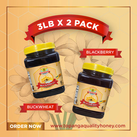 Buckwheat & Blackberry Honey Gift Set, 2 x 3 lb from Topanga Quality Honey