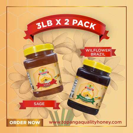 Sage & Brazilian Wildflower Honey Gift Set, 2 x 3 lb from Topanga Quality Honey