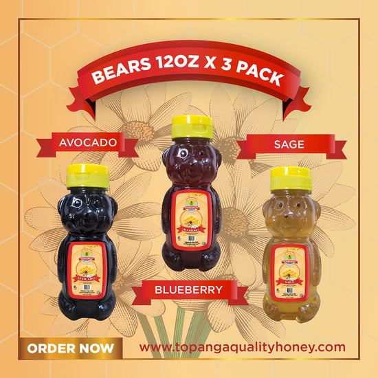 TQ Honey Sage Avocado Blueberry Small Bear Set 3x12oz